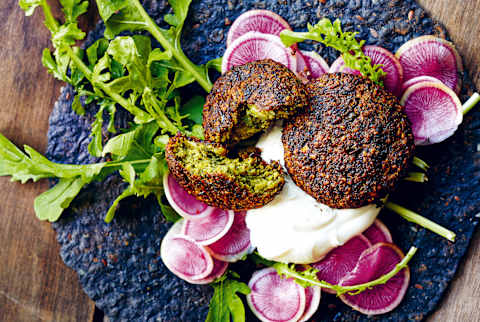 Oven-Baked Green Falafel Oven-Baked Green Falafel